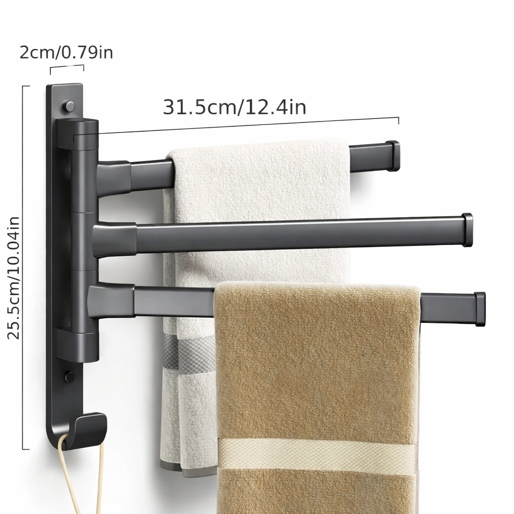 Handtuchhalter magnetisch mit 3 Armen – platzsparend