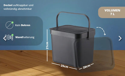 Mülleimer mit magnetischer Halterung 7 L und 12 L.