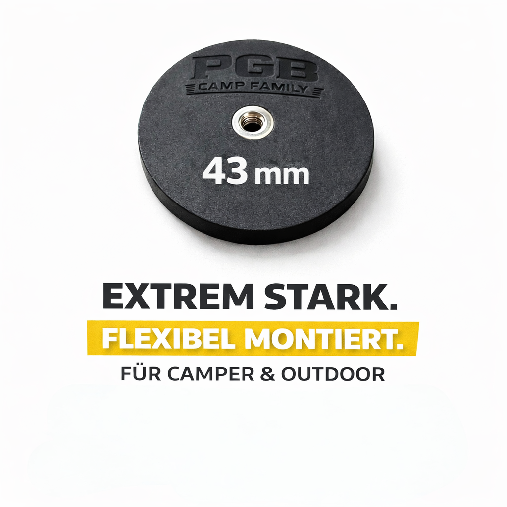 Gummierter Neodym-Magnet 43mm Haftkraft bis 8 Kg