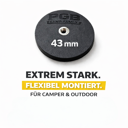Gummierter Neodym-Magnet 43mm Haftkraft bis 8 Kg