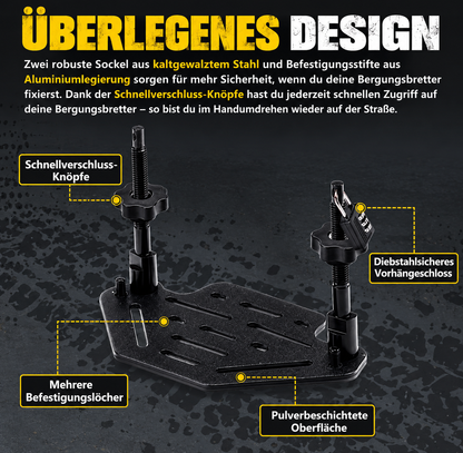 Bergeboard-Halterung für Dachträger – verstellbar & abschließbar