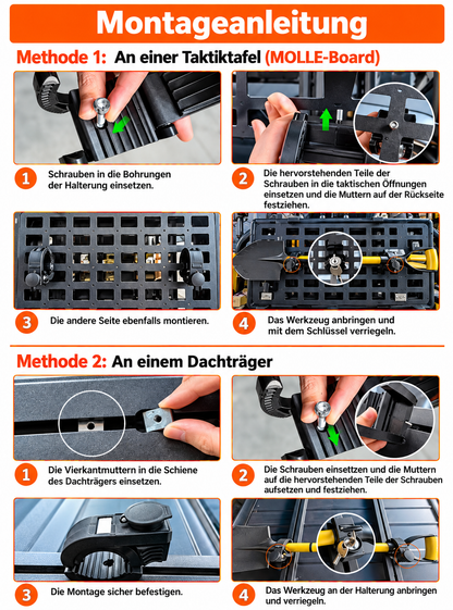 2x Abschließbare Schaufelhalterung 30–55 mm inkl. Montagematerial