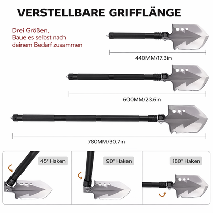 Multifunktionaler Klappspaten – 3-fach verstellbar
