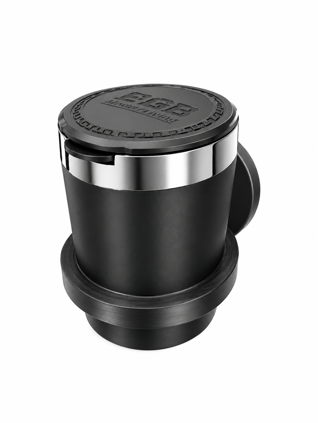 Magnetischer Aschenbecher mit Deckel – Schwarz – 66 mm Neodym Magnet – Für Wohnmobil, Camper & Metalloberflächen