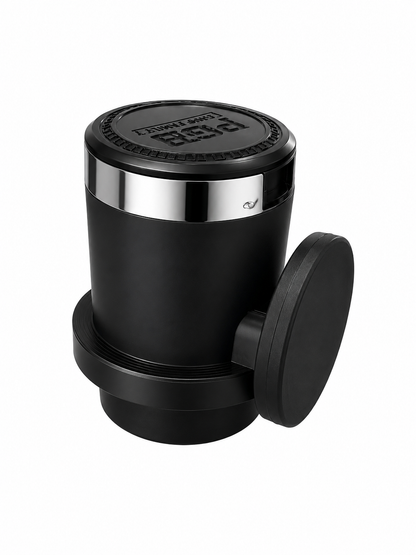Magnetischer Aschenbecher mit Deckel – Schwarz – 66 mm Neodym Magnet – Für Wohnmobil, Camper & Metalloberflächen